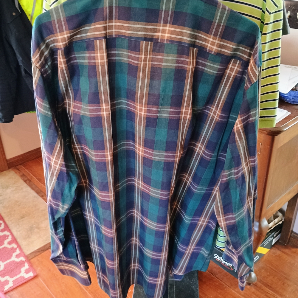 Arrow Men's Plaid Shirt - Blue and Green Bin 27 - Picture 2 of 3